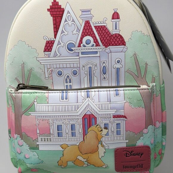 Disney Loungefly Lady and the Tramp House Mini Backpack NWT Dog Castle Pink main image 12
